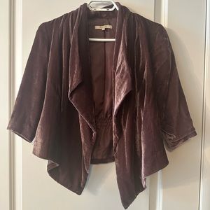 RW&Co velvet cropped cardigan with 3/4 sleeves